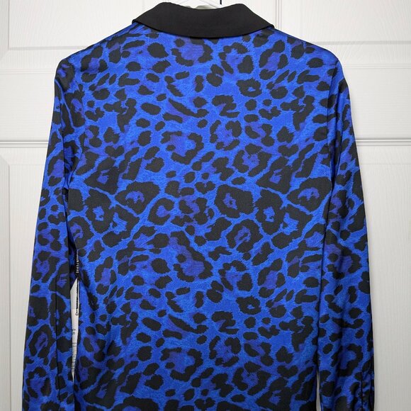 Scapa Lauren Perre Duchessa XS Royal Blue Black Animal Print Shirt NWT - Picture 9 of 16